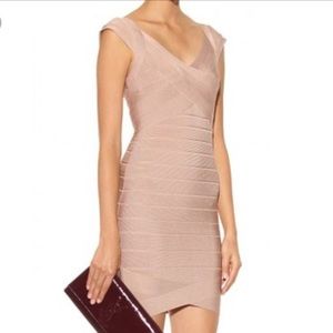 Herve Leger Nude Bandage Dress